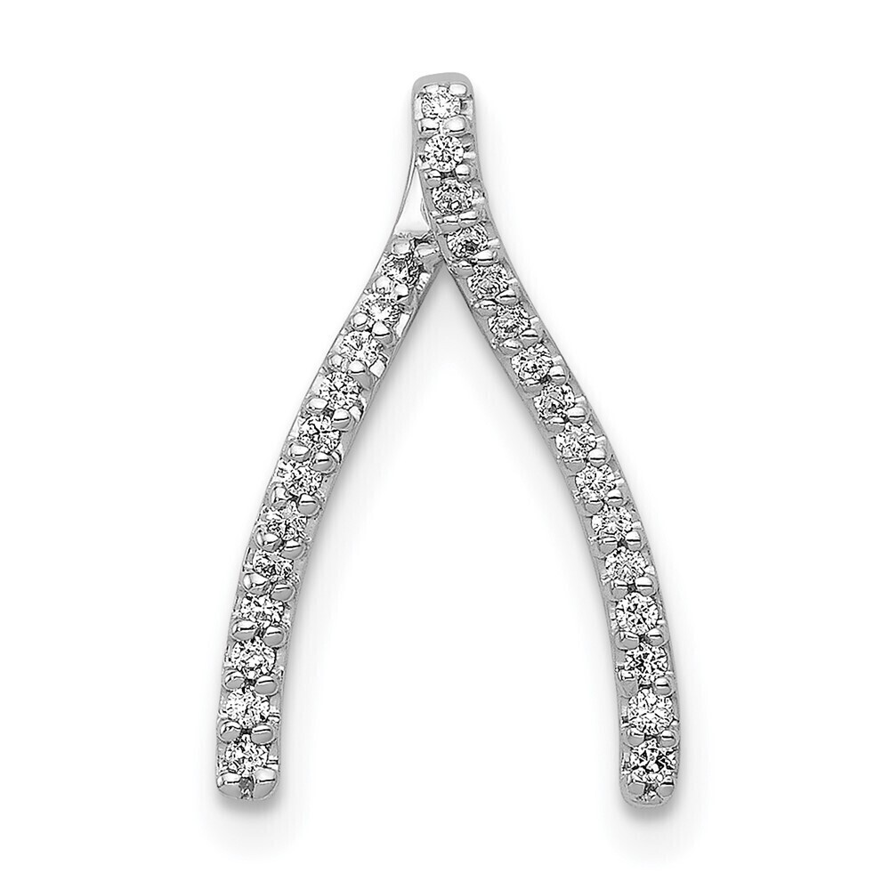 Kazi Luxury 14k White Gold Diamond Wishbone Chain Slide